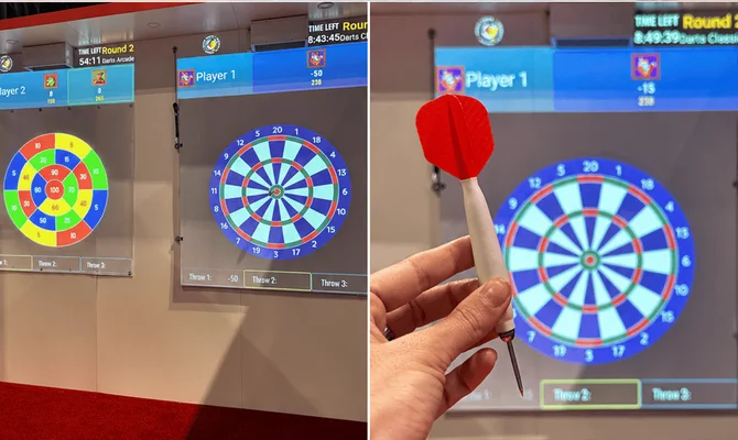Peut-on utiliser des fléchettes, de l’archerie et des jeux Velcro dans un centre de lancer de haches ?